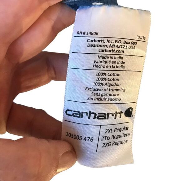 Carhartt Short Sleeve Relaxed Fit Buttondown, 2xl. Blue plaid - Picture 6 of 12